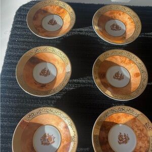 Gold and Brown Imperia limoges demitasse cups and saucer